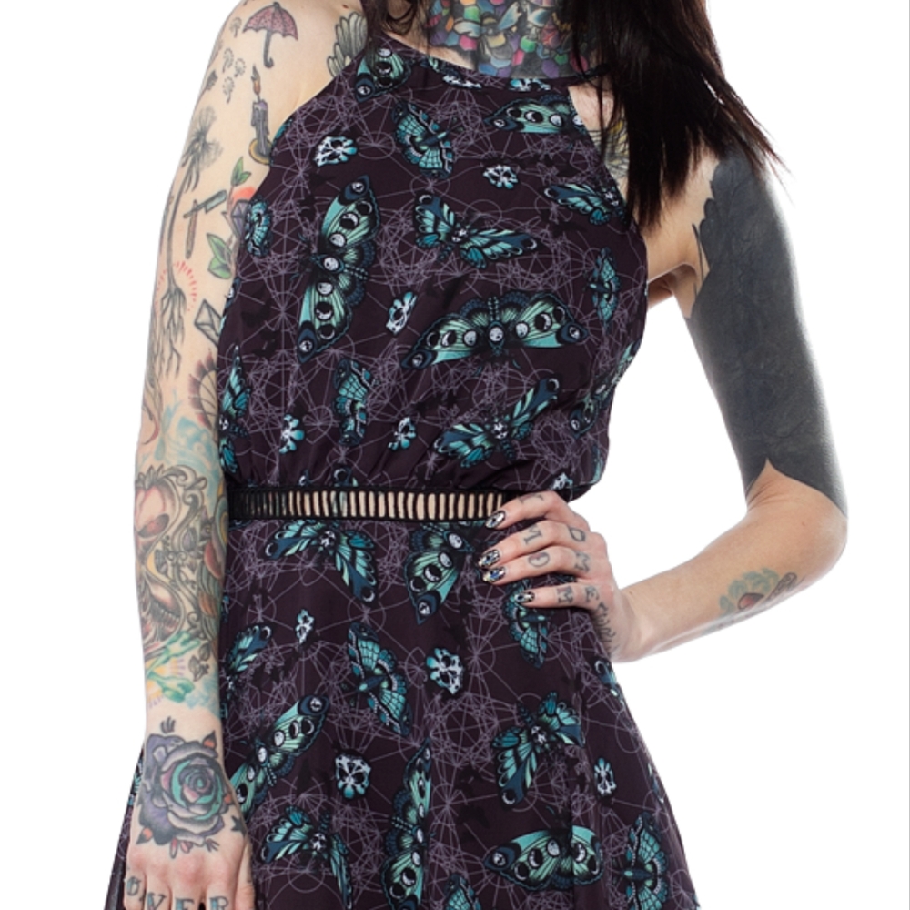 Hell Bunny Death Head Moth dress